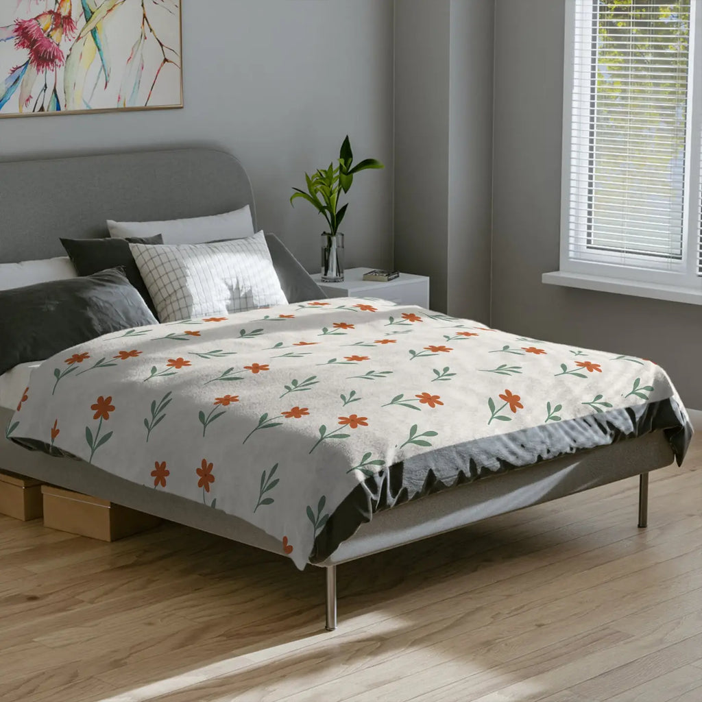 Cozy Floral Microfiber Blanket - Plush Comfort - DipaliZ