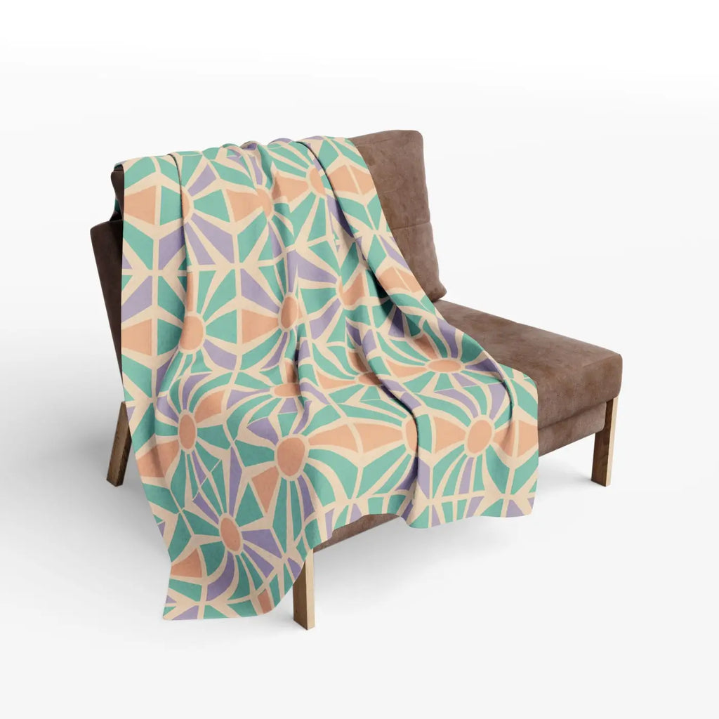 Cozy Geometric Arctic Fleece Blanket - Vibrant Warmth - DipaliZ