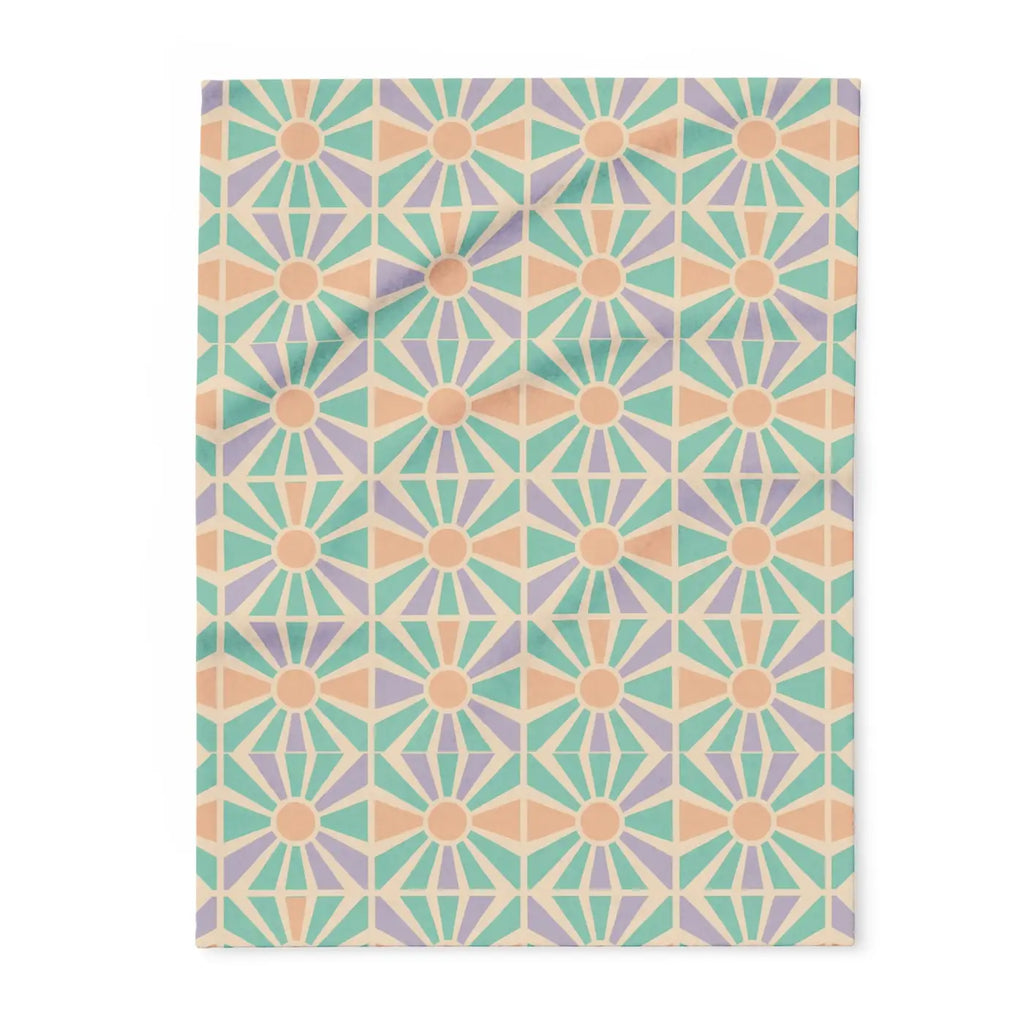 Cozy Geometric Arctic Fleece Blanket - Vibrant Warmth - DipaliZ