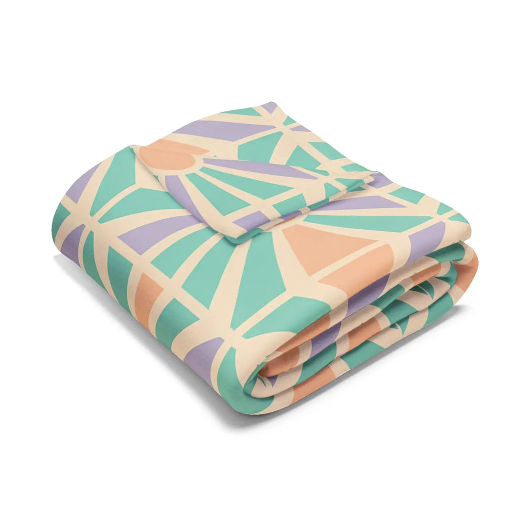 Cozy Geometric Arctic Fleece Blanket - Vibrant Warmth - DipaliZ