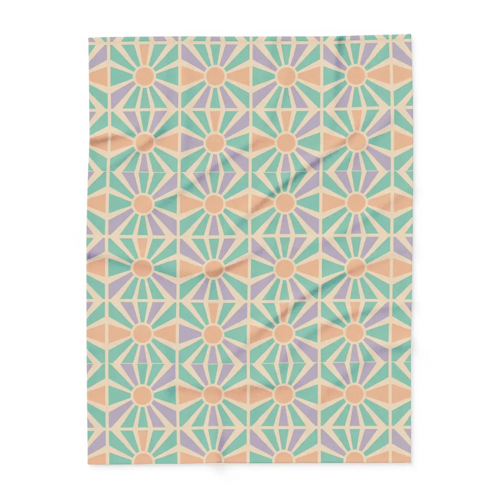 Cozy Geometric Arctic Fleece Blanket - Vibrant Warmth - DipaliZ