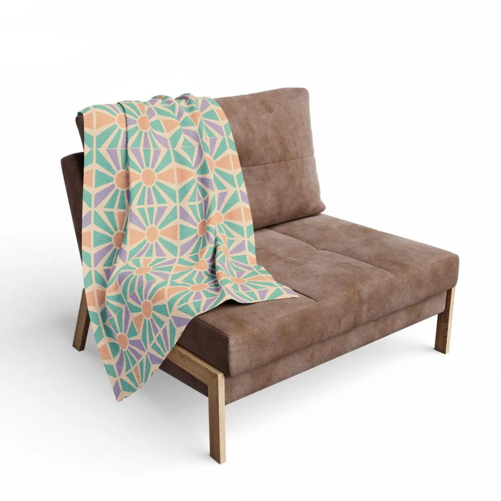 Cozy Geometric Arctic Fleece Blanket - Vibrant Warmth - DipaliZ
