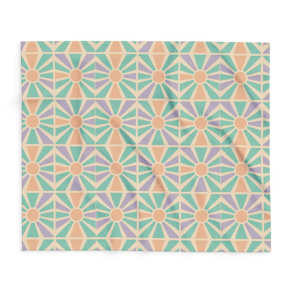 Cozy Geometric Arctic Fleece Blanket - Vibrant Warmth - DipaliZ