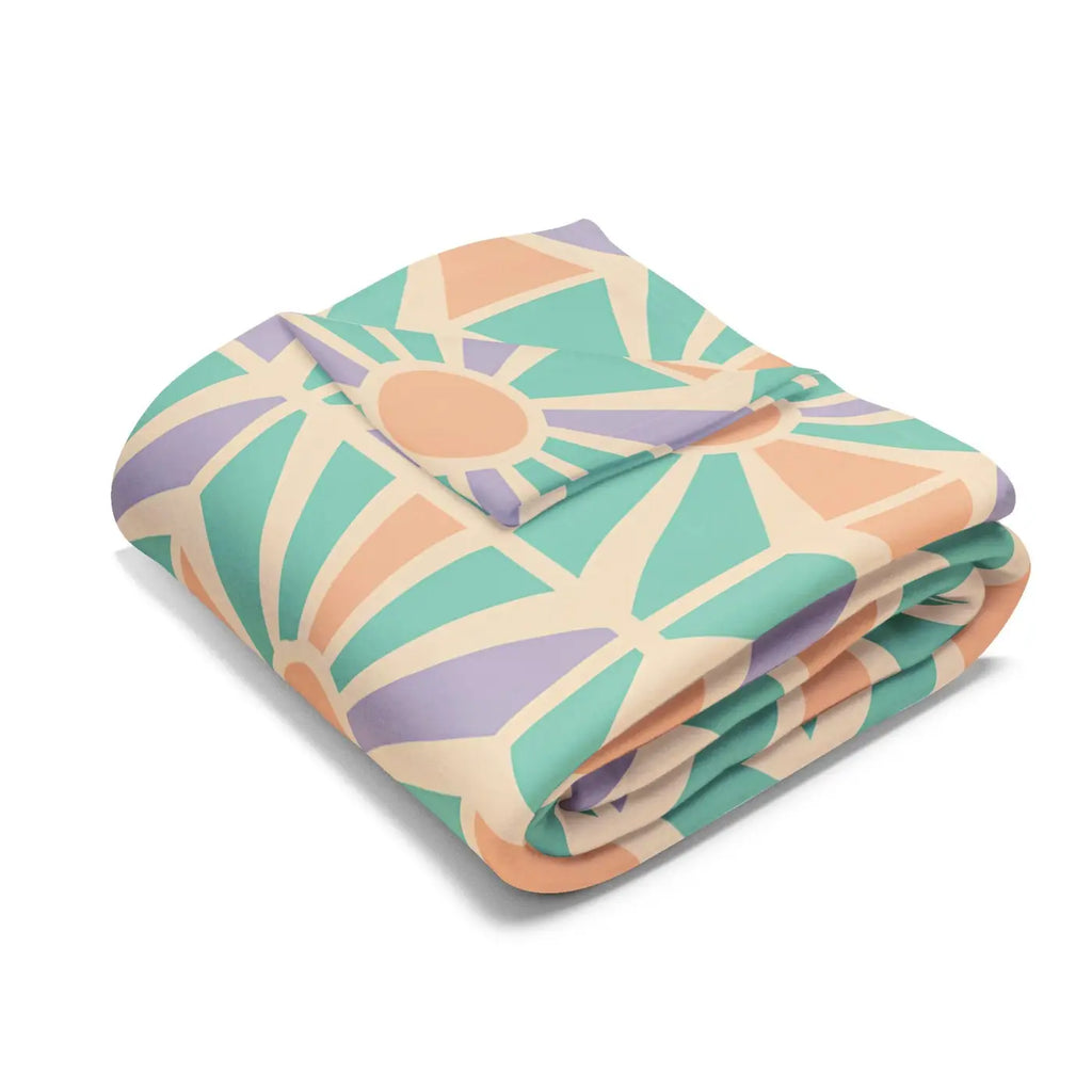 Cozy Geometric Arctic Fleece Blanket - Vibrant Warmth - DipaliZ