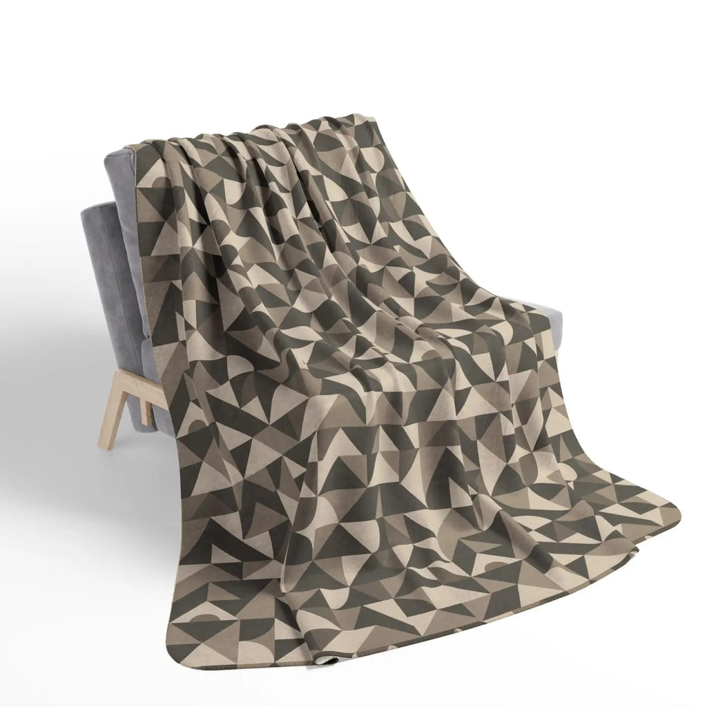 Cozy Geometric Sherpa Blanket - Soft Fleece Warmth - DipaliZ