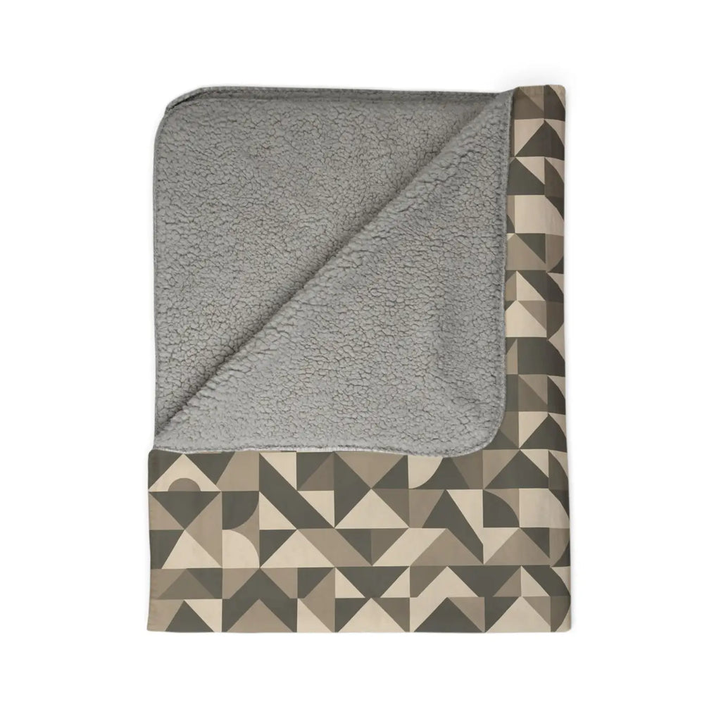 Cozy Geometric Sherpa Blanket - Soft Fleece Warmth - DipaliZ