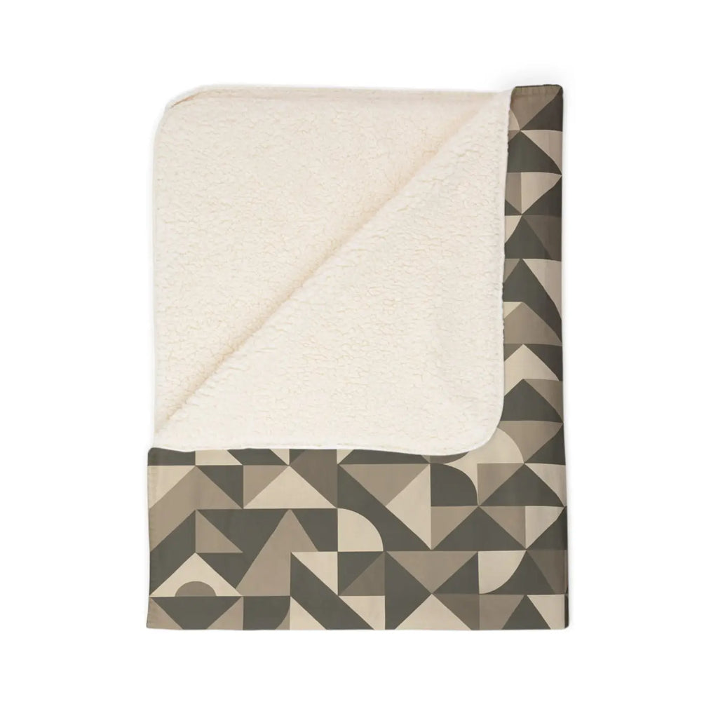 Cozy Geometric Sherpa Blanket - Soft Fleece Warmth - DipaliZ