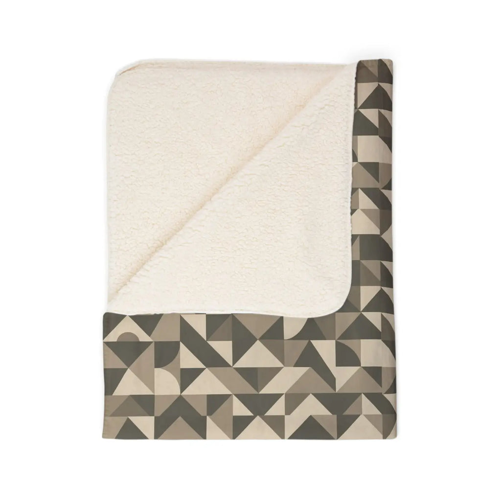Cozy Geometric Sherpa Blanket - Soft Fleece Warmth - DipaliZ