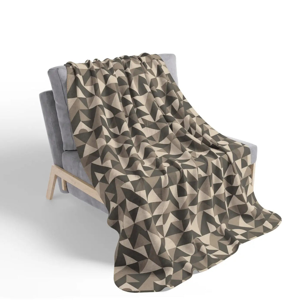 Cozy Geometric Sherpa Blanket - Soft Fleece Warmth - DipaliZ