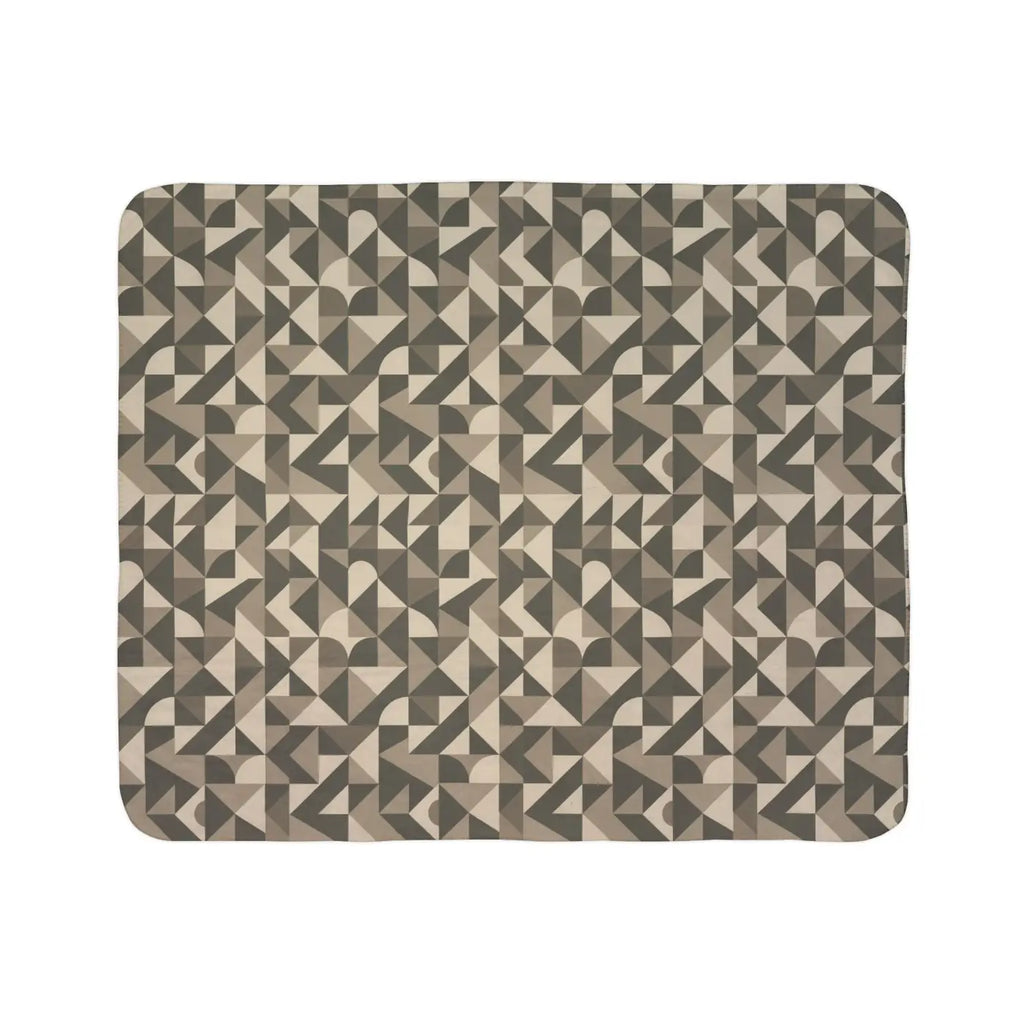 Cozy Geometric Sherpa Blanket - Soft Fleece Warmth - DipaliZ