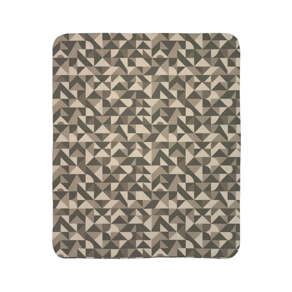 Cozy Geometric Sherpa Blanket - Soft Fleece Warmth - DipaliZ