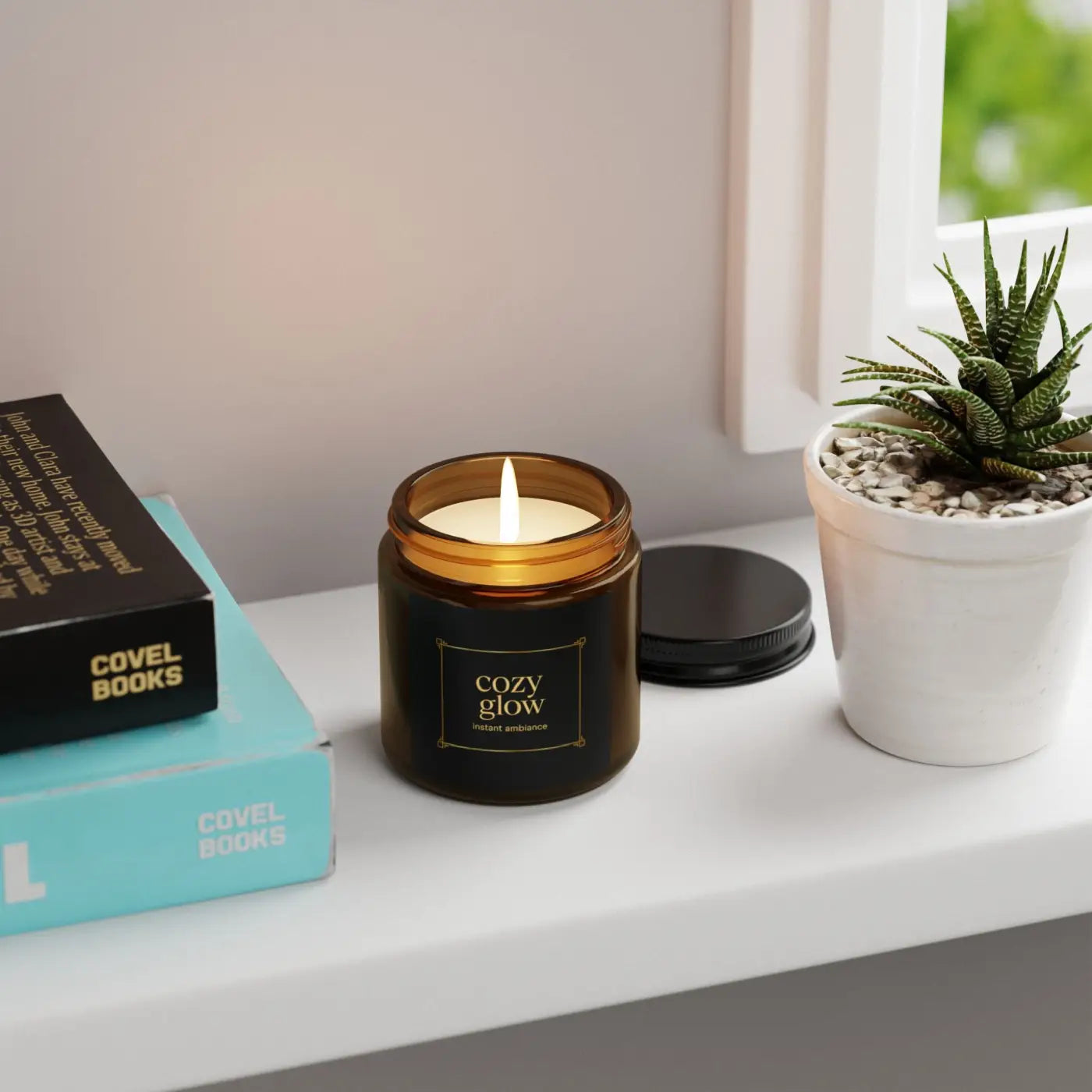 Cozy Glow Scented Candle - Natural Soy Wax Simple Round - DipaliZ
