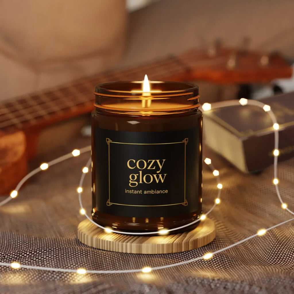 Cozy Glow Scented Candle - Natural Soy Wax Simple Round - DipaliZ