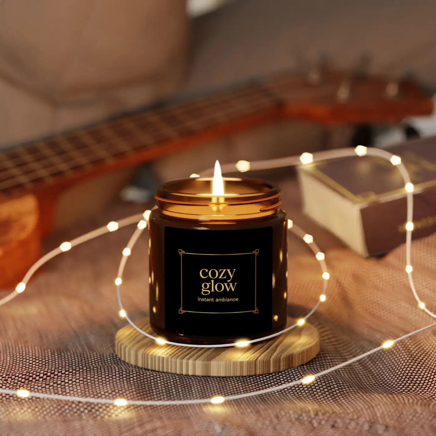 Cozy Glow Scented Candle - Natural Soy Wax Simple Round - DipaliZ