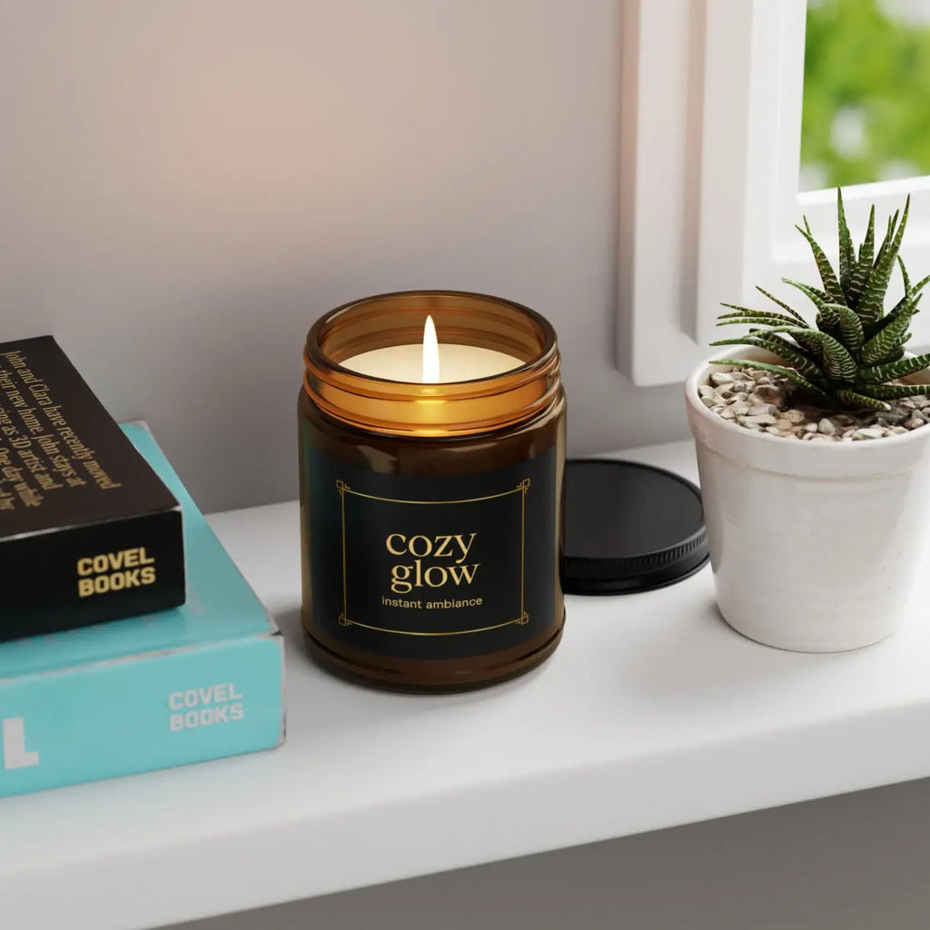 Cozy Glow Scented Candle - Natural Soy Wax Simple Round - DipaliZ