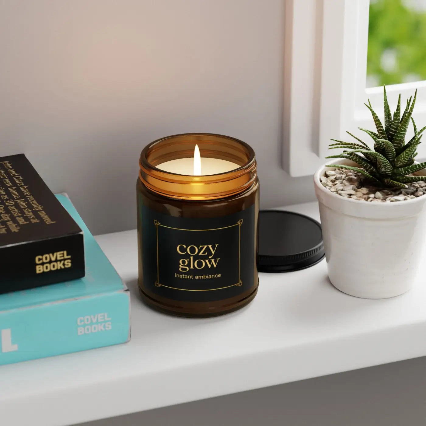 Cozy Glow Scented Candle - Natural Soy Wax Simple Round - DipaliZ