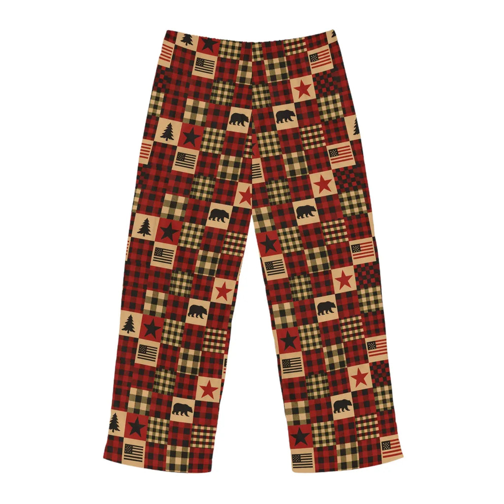 Cozy Lodge Print Pajama Pants - Soft Rustic Charm - DipaliZ