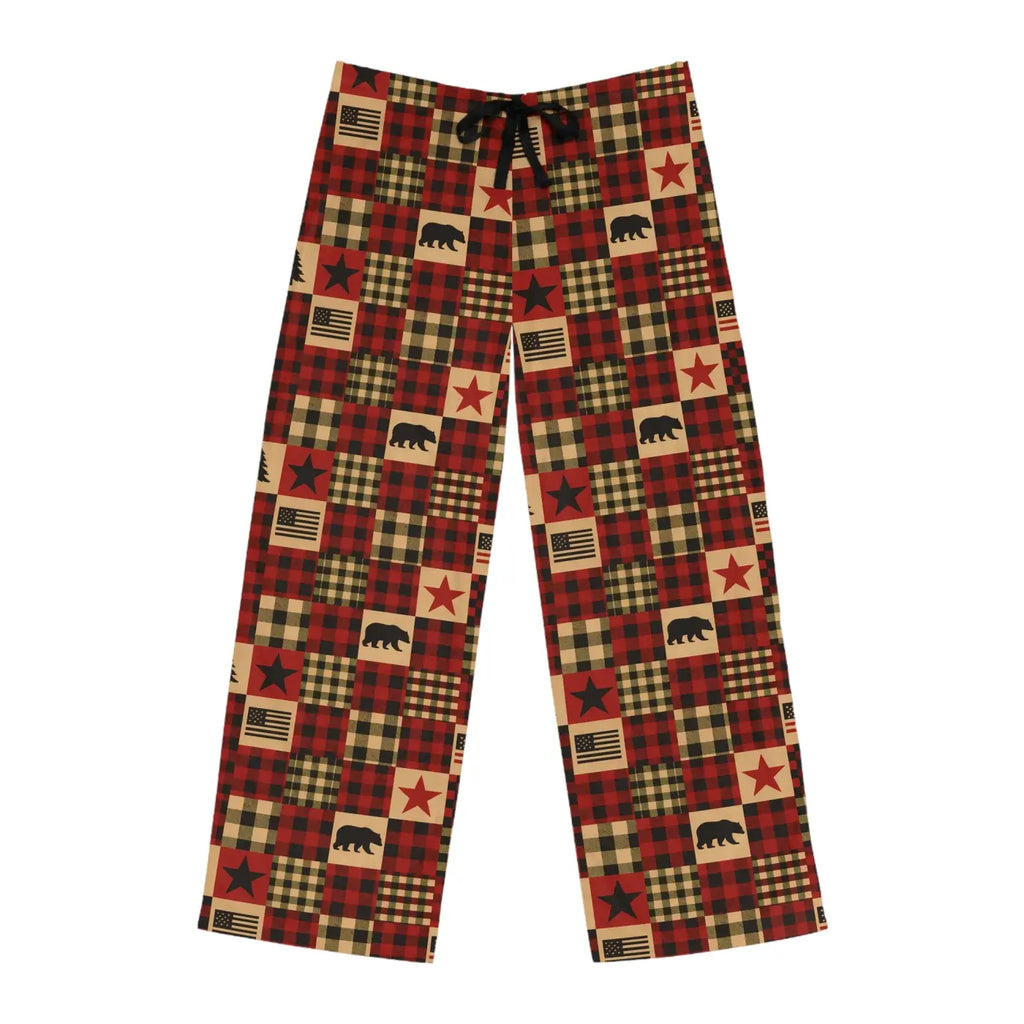 Cozy Lodge Print Pajama Pants - Soft Rustic Charm - DipaliZ