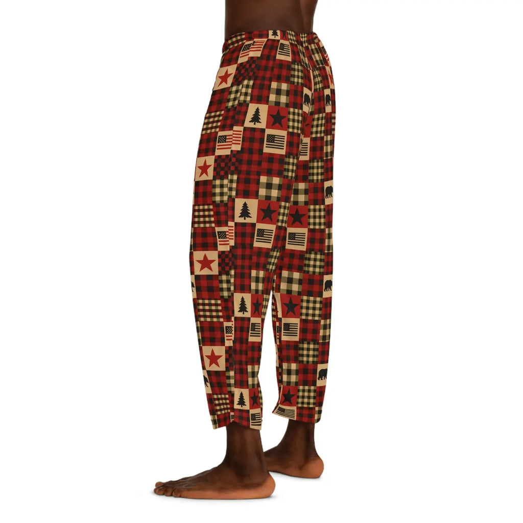 Cozy Lodge Print Pajama Pants - Soft Rustic Charm - DipaliZ