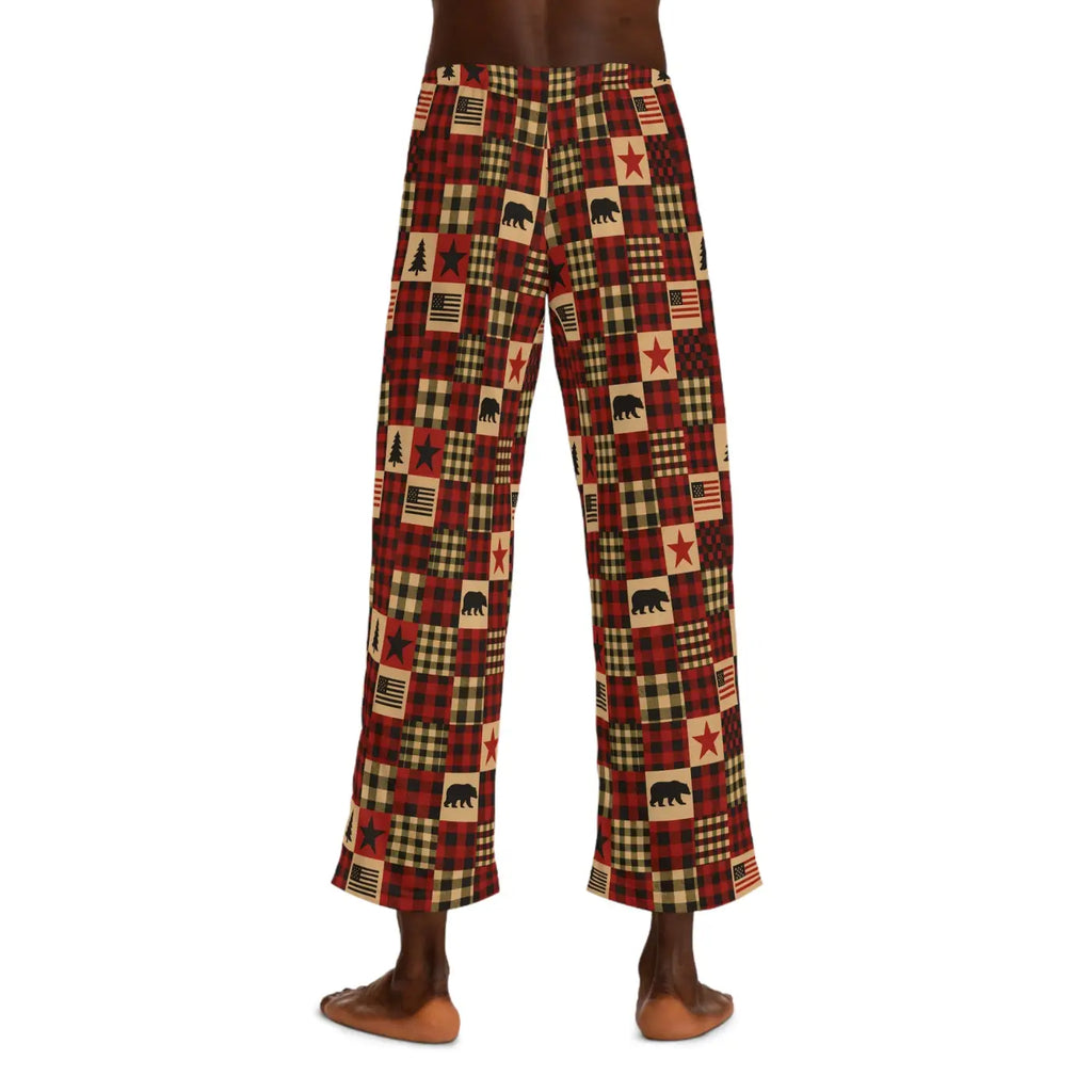 Cozy Lodge Print Pajama Pants - Soft Rustic Charm - DipaliZ