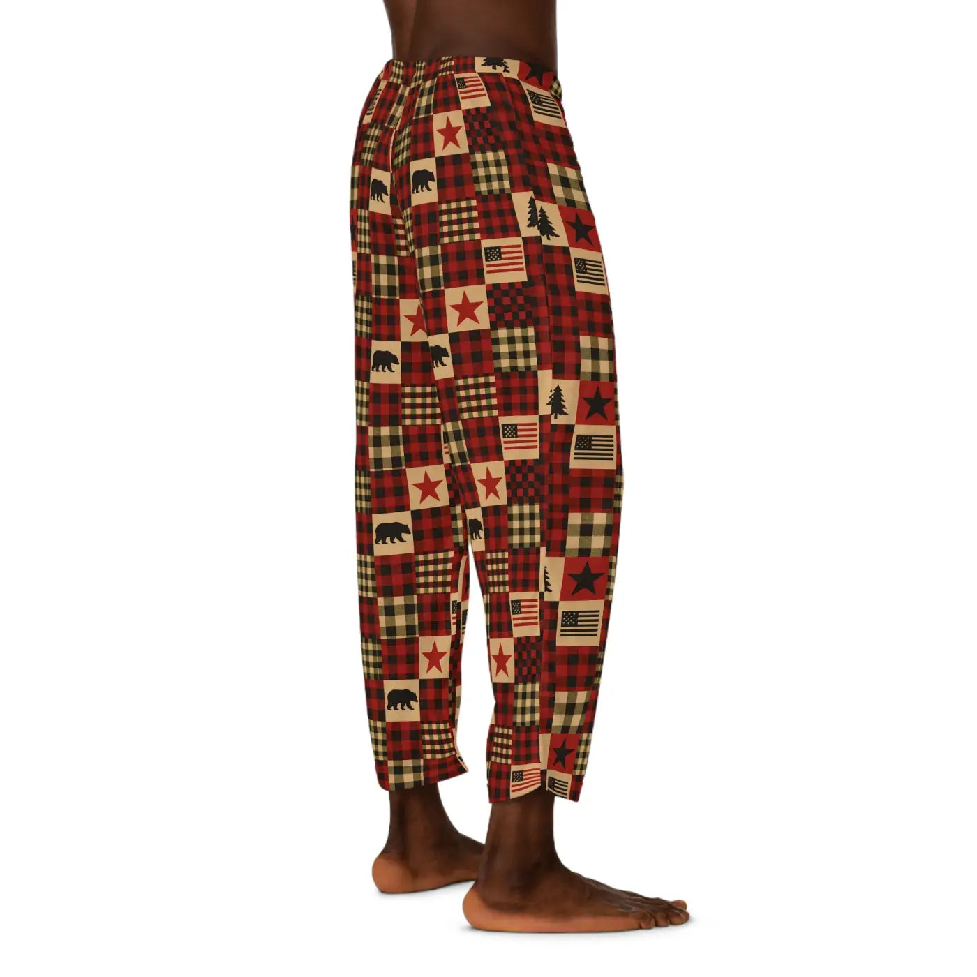 Cozy Lodge Print Pajama Pants - Soft Rustic Charm - DipaliZ