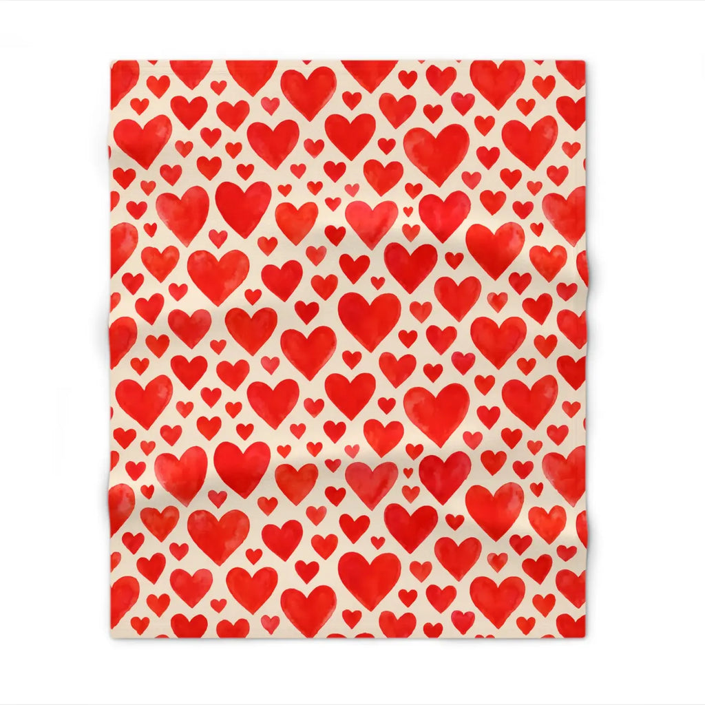 Love Hearts Throw Blanket - Romantic Home Decor - DipaliZ