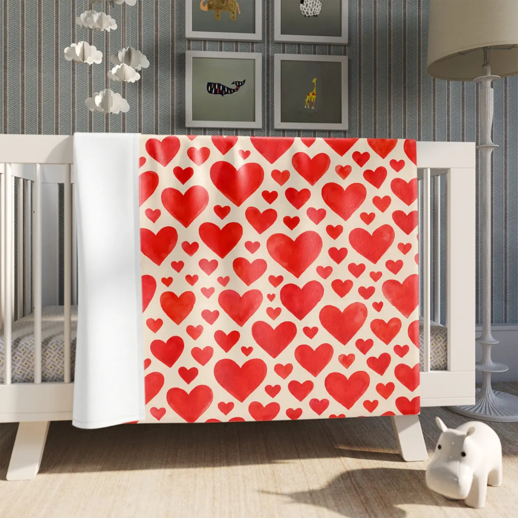 Love Hearts Throw Blanket - Romantic Home Decor - DipaliZ