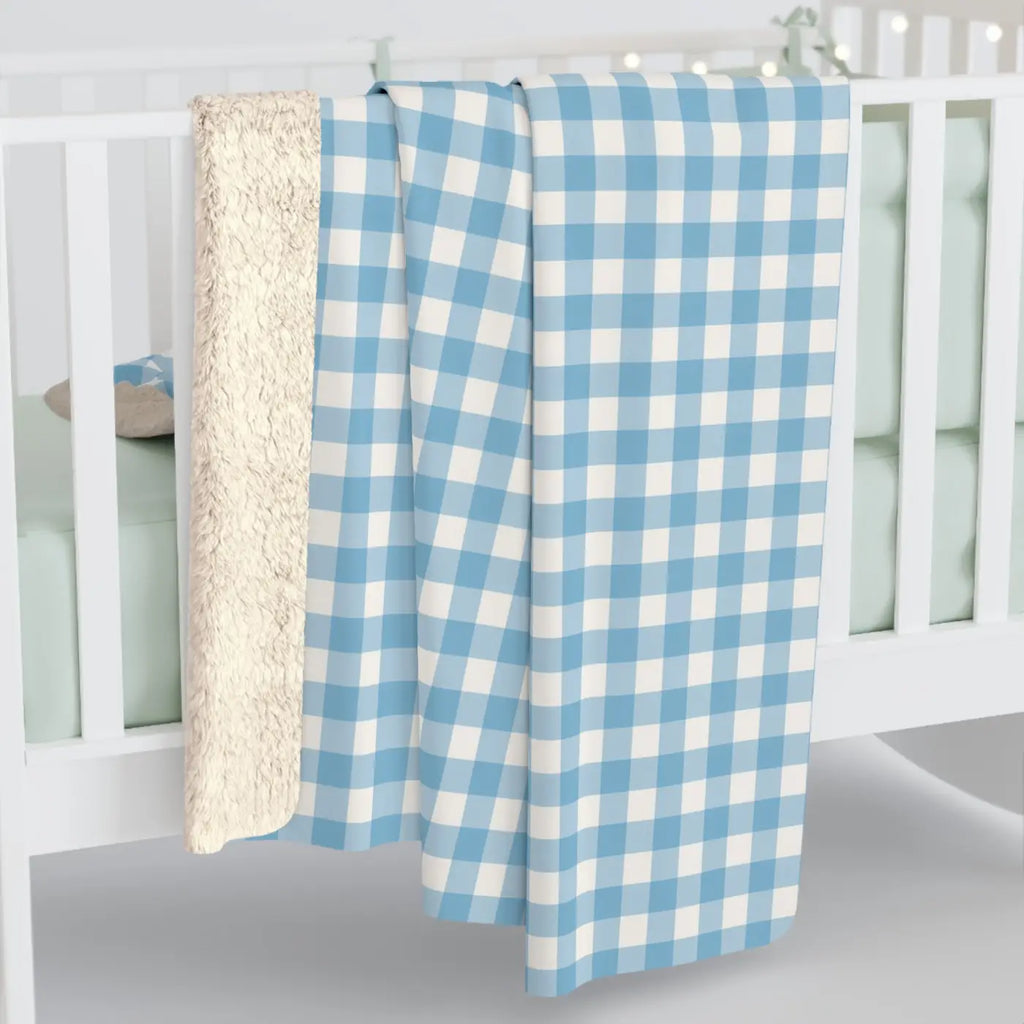 Gingham Cozy Sherpa Fleece Blanket - Ultra-Soft Warmth - DipaliZ