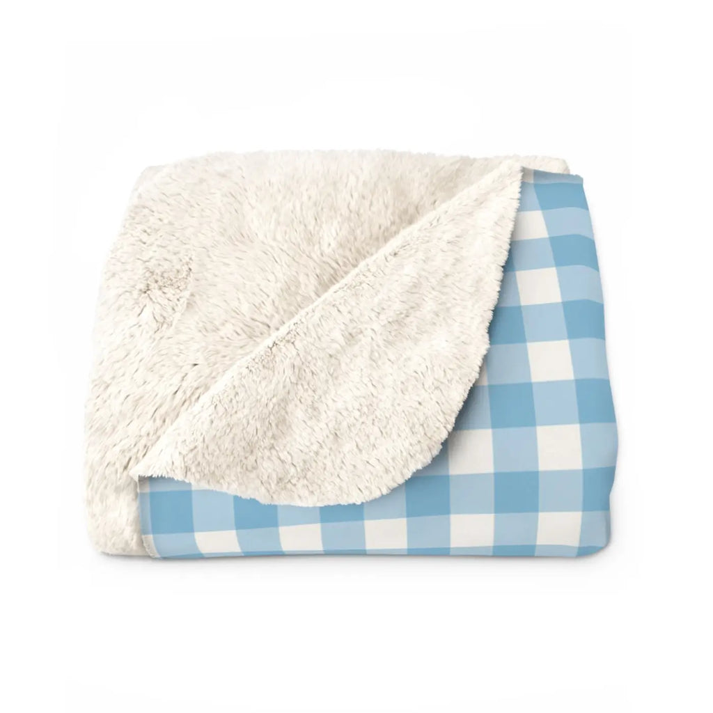 Gingham Cozy Sherpa Fleece Blanket - Ultra-Soft Warmth - DipaliZ