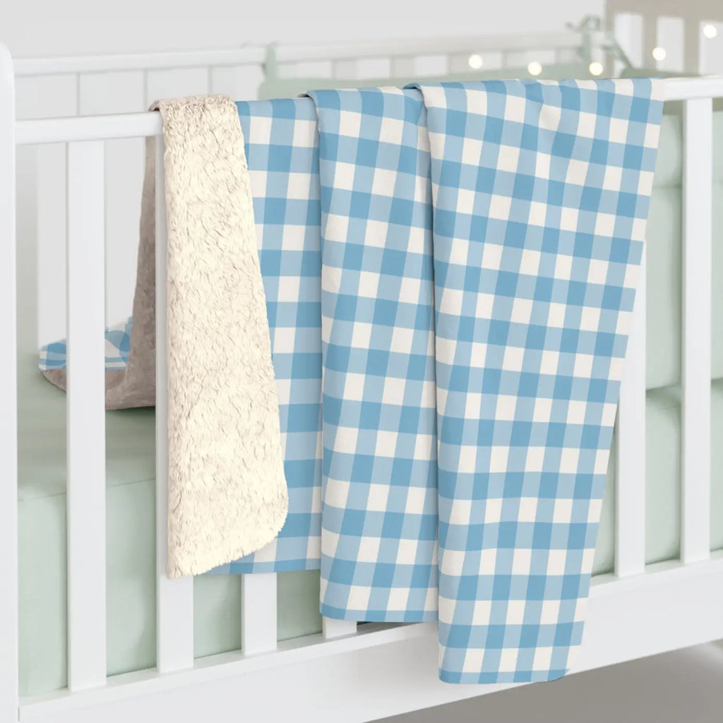 Gingham Cozy Sherpa Fleece Blanket - Ultra-Soft Warmth - DipaliZ
