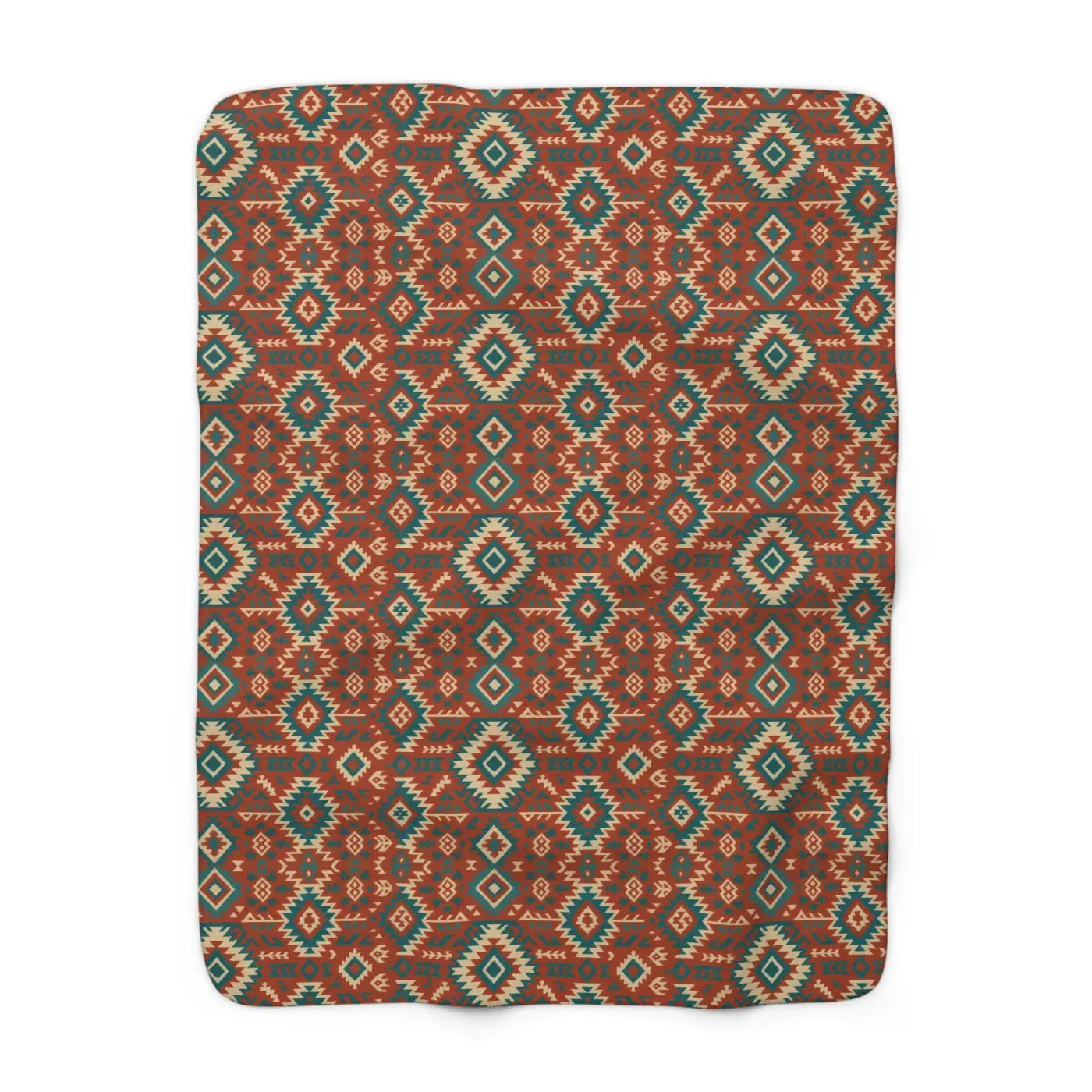 Cozy Sherpa Blanket - Boho Geo Pattern Fleece - DipaliZ