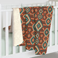 Cozy Sherpa Blanket - Boho Geo Pattern Fleece - DipaliZ