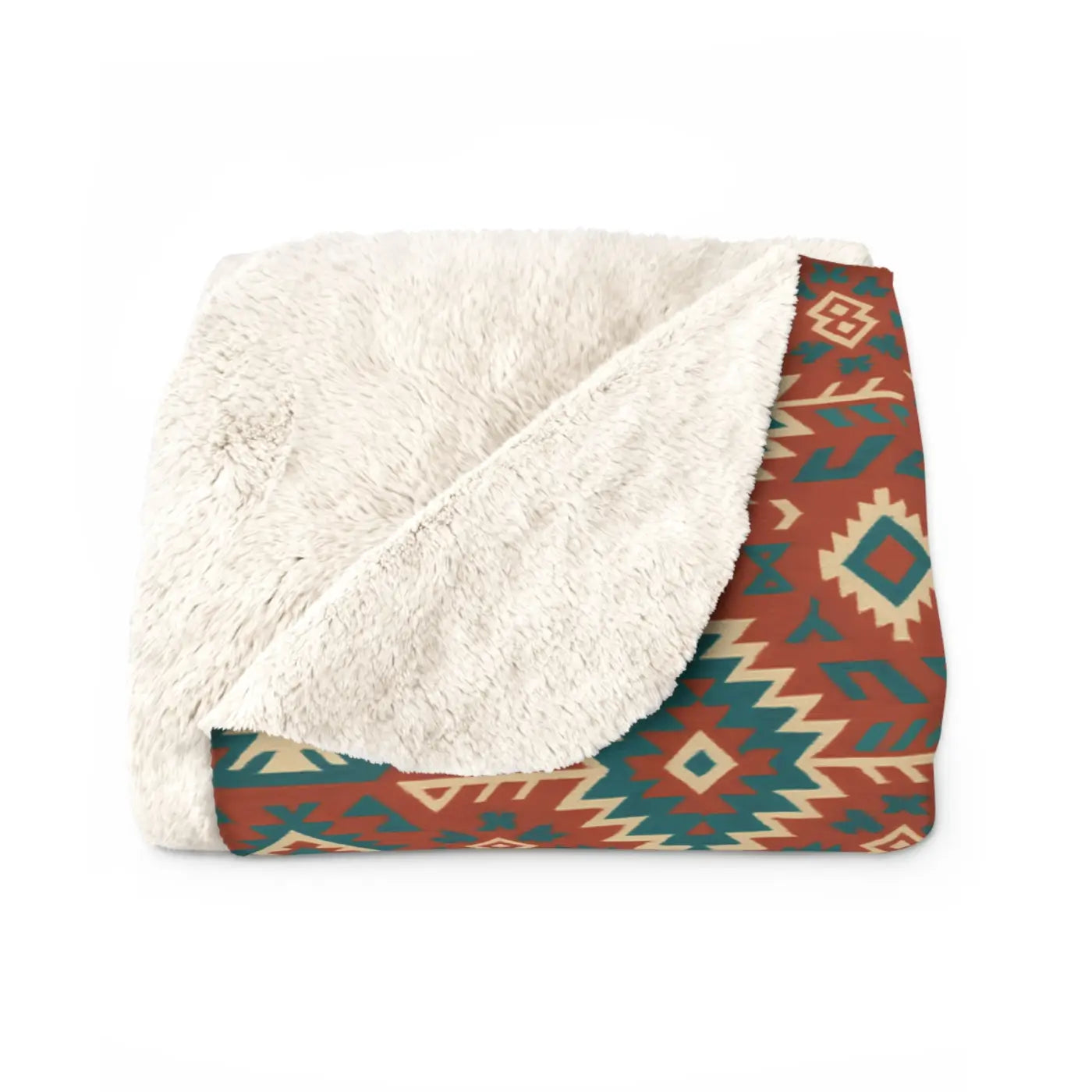 Cozy Sherpa Blanket - Boho Geo Pattern Fleece - DipaliZ