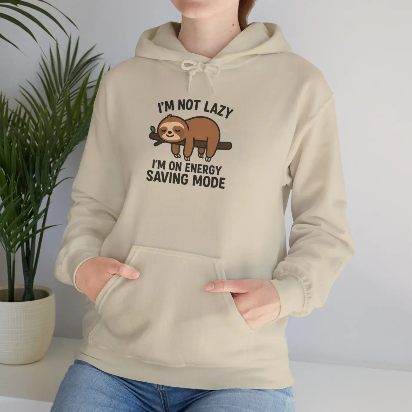 Cozy Sloth Hoodie - Energy Saving Mode Vibes - DipaliZ