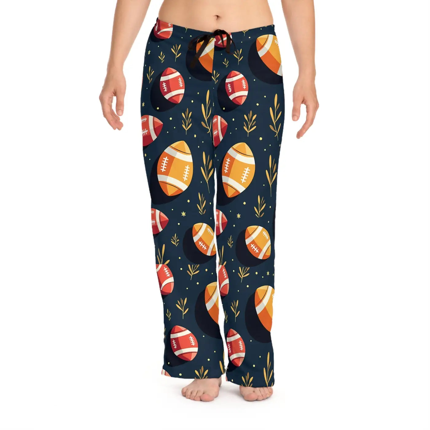 Cozy Women's Pajama Pants - Vibrant Football Pattern - DipaliZ
