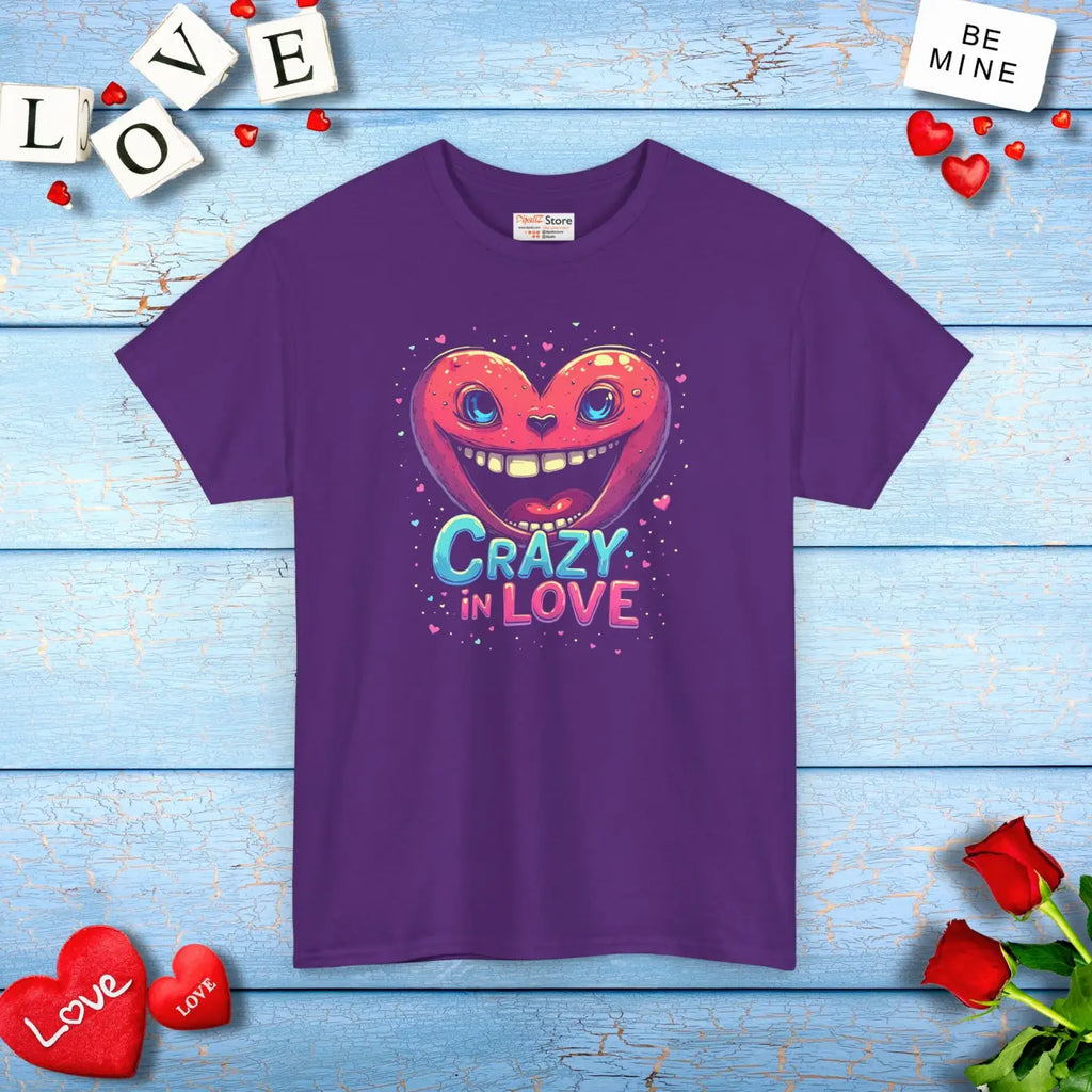 Unisex Heavy Cotton Tee - Pink Heart Graphic Design - DipaliZ