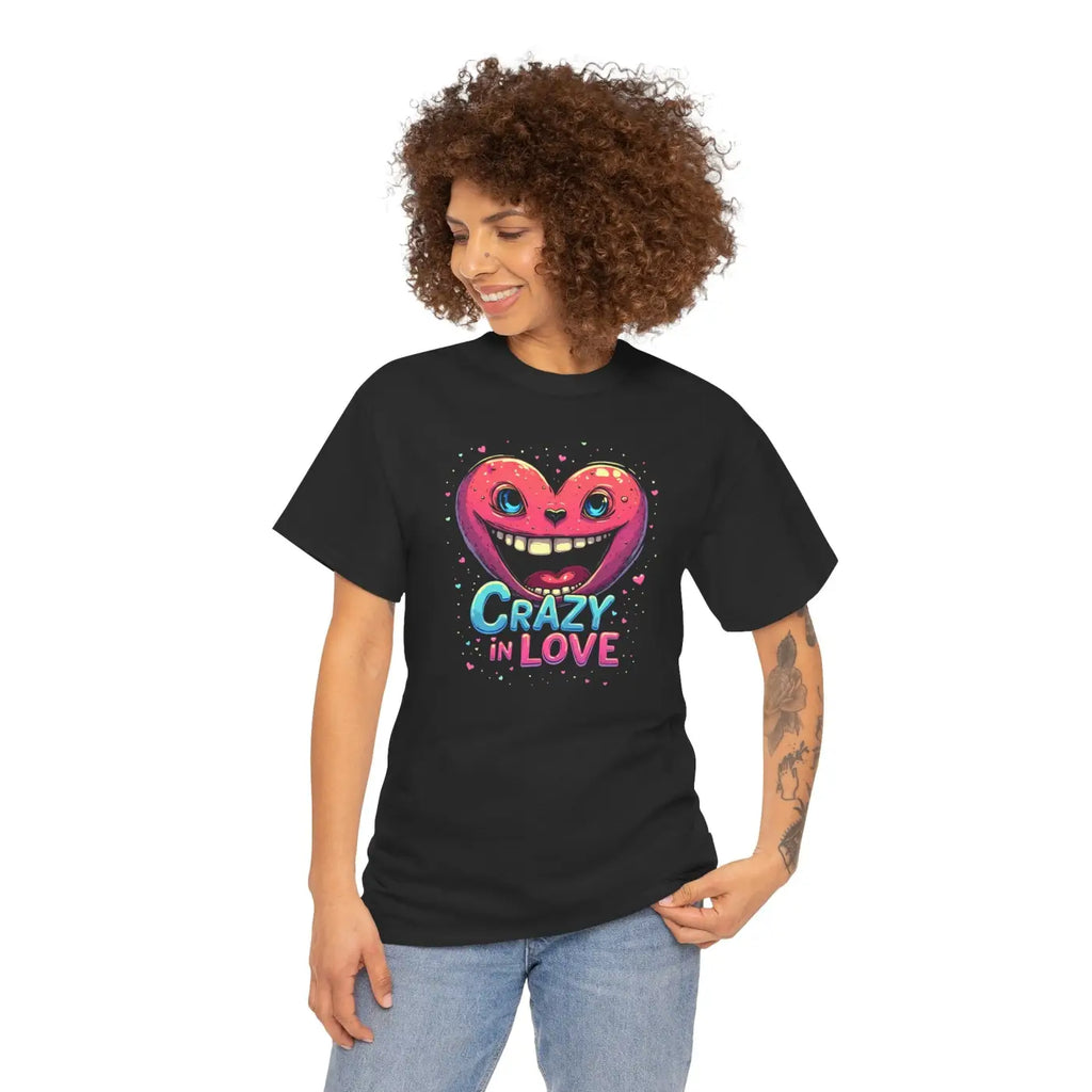 Unisex Heavy Cotton Tee - Pink Heart Graphic Design - DipaliZ