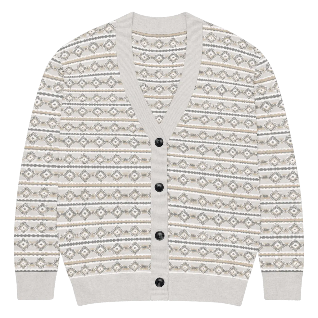 Cream Ribbed Knit Button Cardigan - Cozy Comfort Style - DipaliZ
