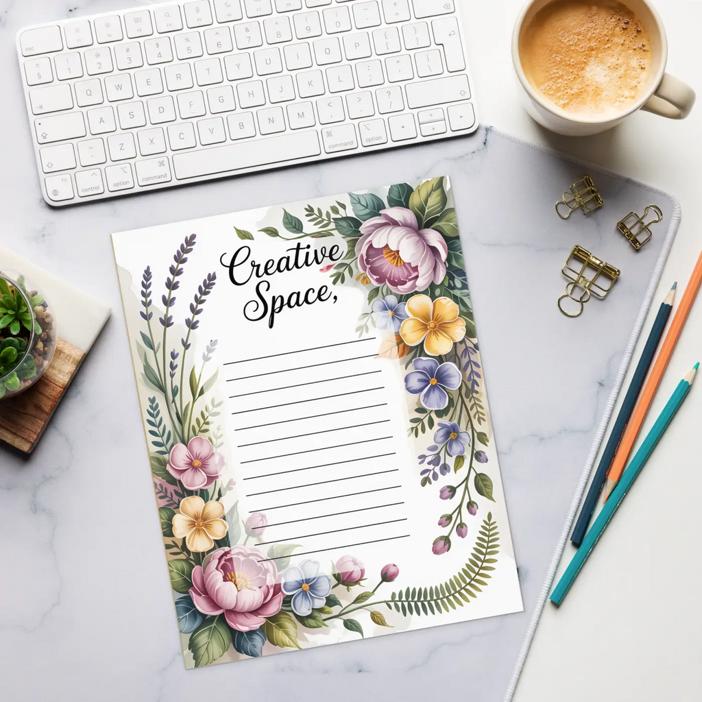 Floral Notepad for Bold Ideas - Creative Space - DipaliZ