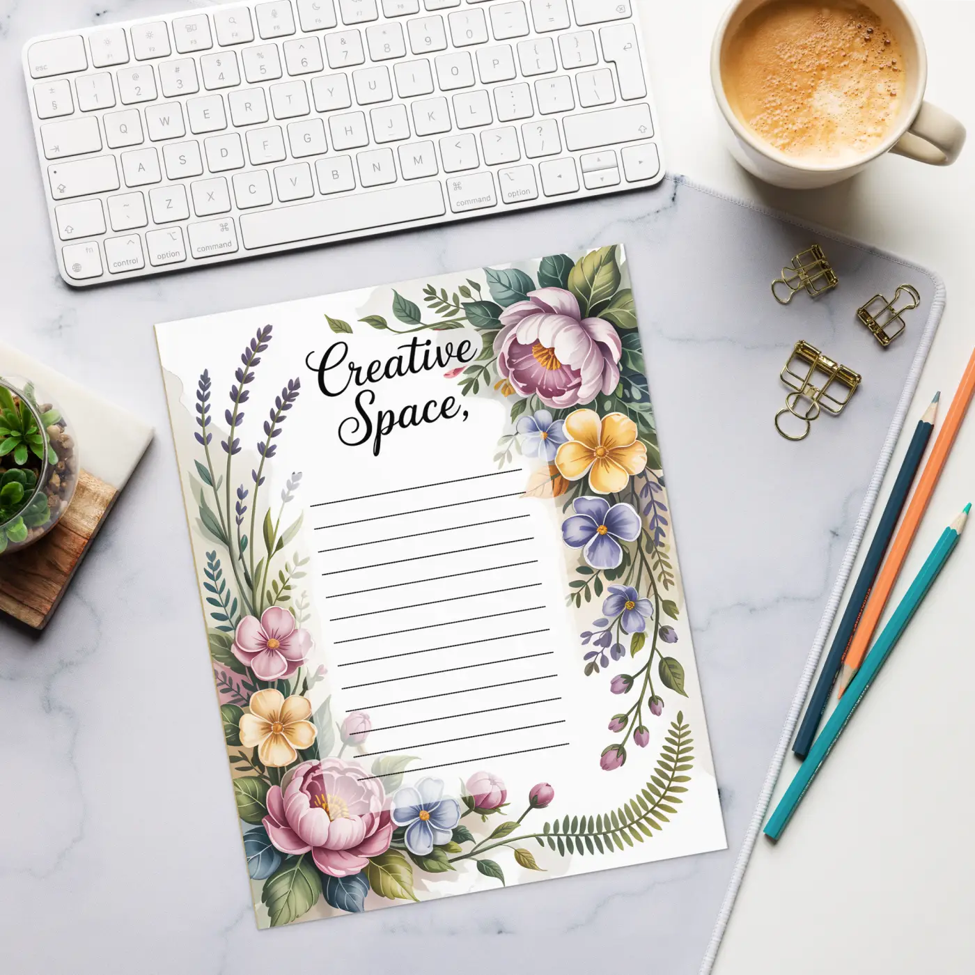 Floral Notepad for Bold Ideas - Creative Space - DipaliZ