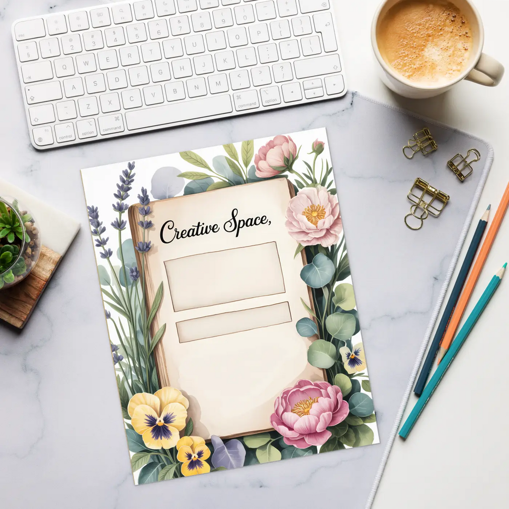 Space Floral Notepad - Women's Fashion Design - DipaliZ