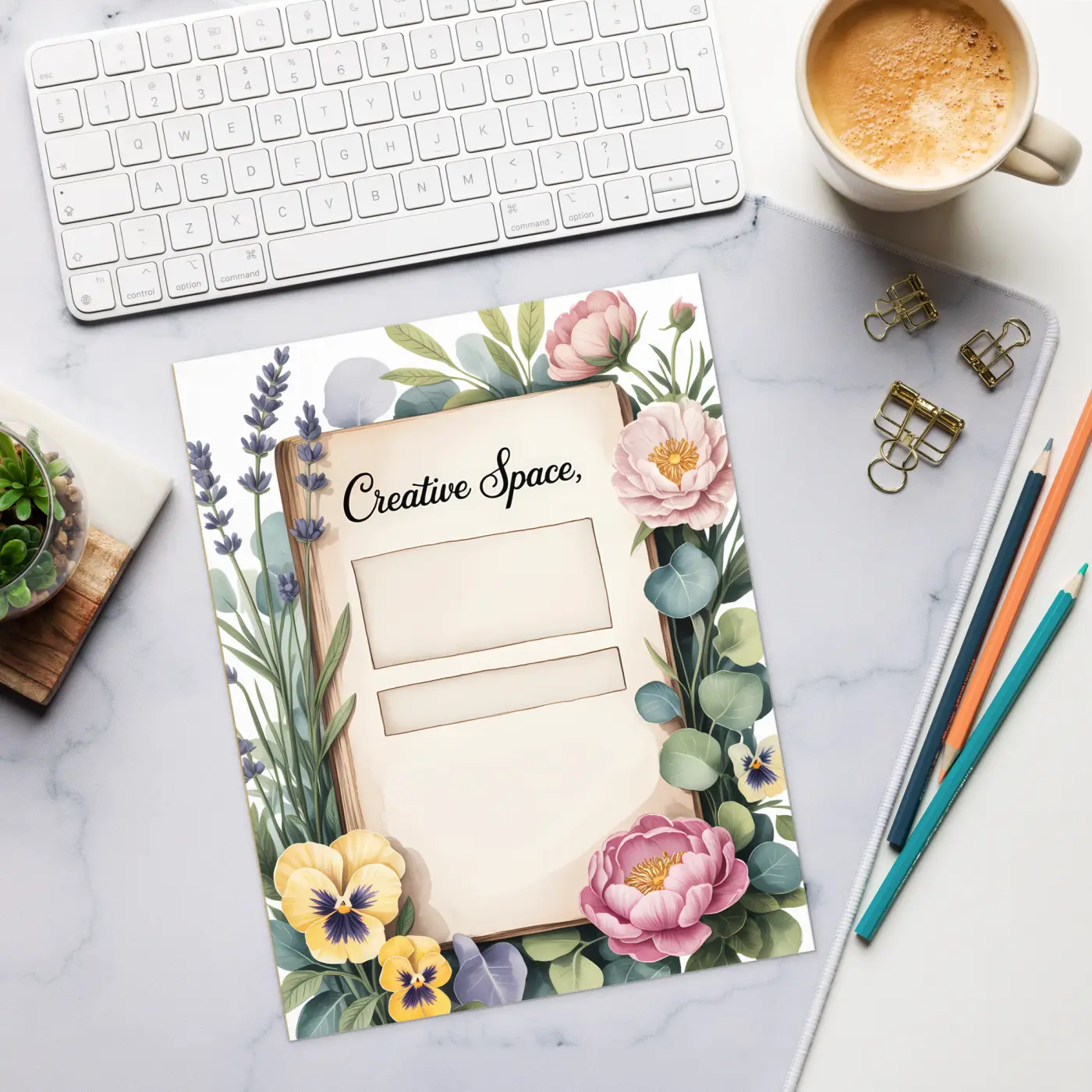 Space Floral Notepad - Women's Fashion Design - DipaliZ