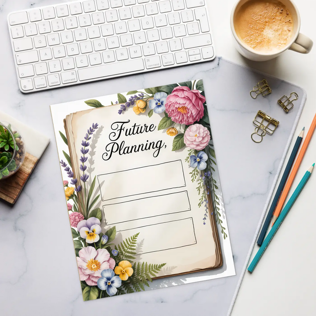 Future Planning Notepad - Flower Border Design - DipaliZ