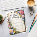 Future Planning Notepad - Flower Border Design - DipaliZ