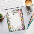 Creative Space Notepad - Flower Border Ruled Pages - DipaliZ