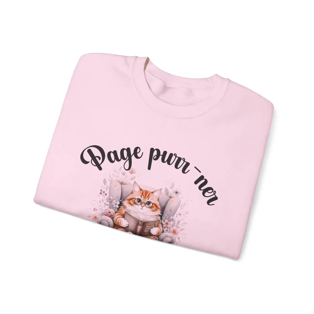 Cozy Literary Reading Cat Graphic Sweatshirt - DipaliZ