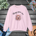 Cozy Literary Reading Cat Graphic Sweatshirt - DipaliZ