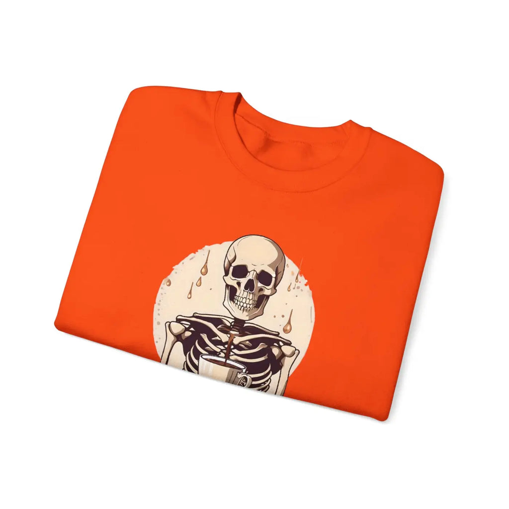Skeleton Coffee Crewneck Sweatshirt - Spooky Mornings - DipaliZ