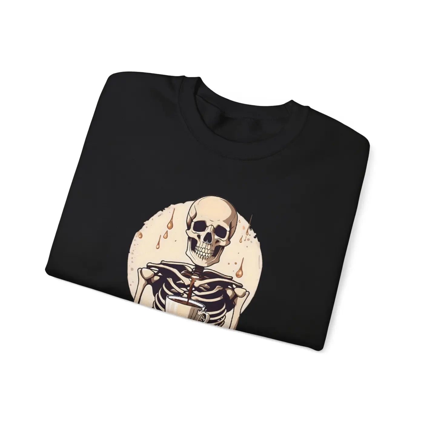 Skeleton Coffee Crewneck Sweatshirt - Spooky Mornings - DipaliZ