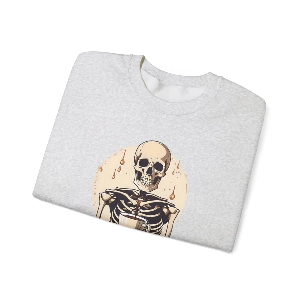 Skeleton Coffee Crewneck Sweatshirt - Spooky Mornings - DipaliZ